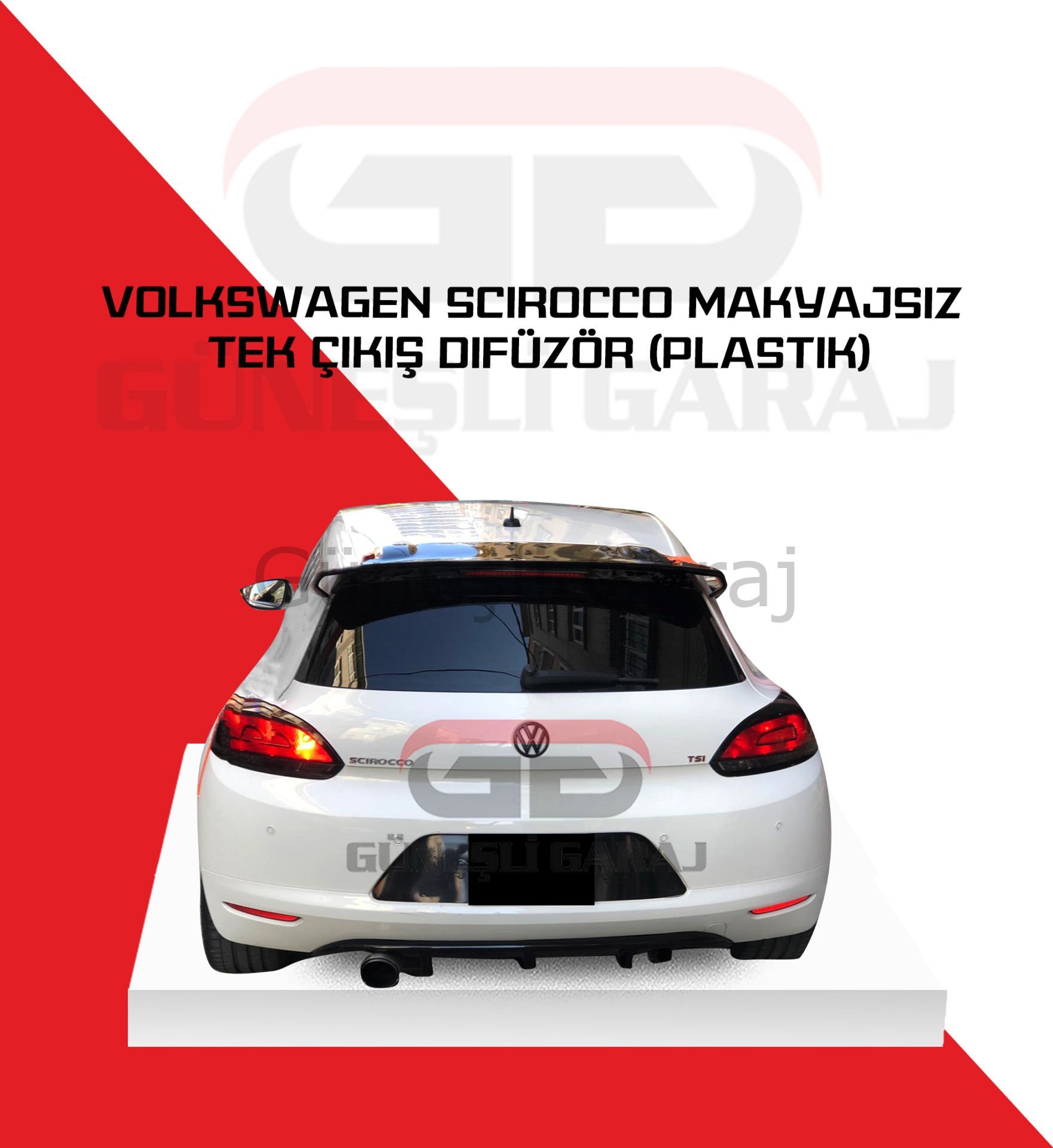 Volkswagen Scirocco Makyajsız Tek Çıkış Difüzör (Plastik)