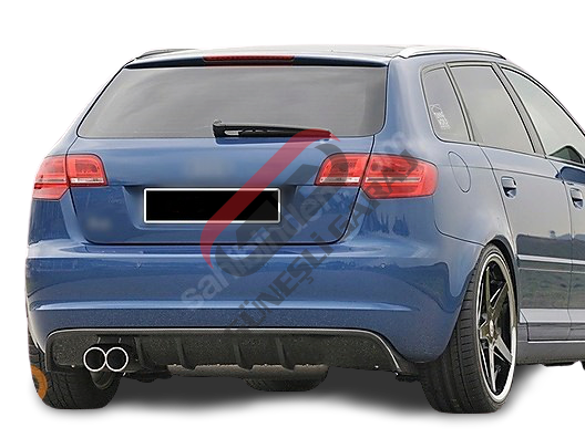 Audi A3 2003-2012 HB 2 Kapı S3 Difüzör Soldan Çift (Plastik)
