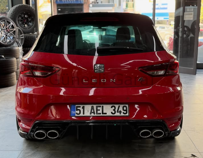 Seat Leon Mk3 Cupra Arka Tampon (Plastik) (Reflektör ve Egzoz Çerçeveleri Dahil)