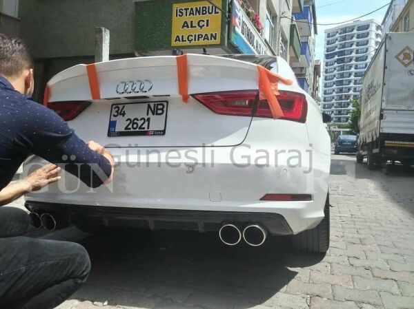 Audi A3 S3  2013 - 2016 Sedan Difüzör (Plastik)