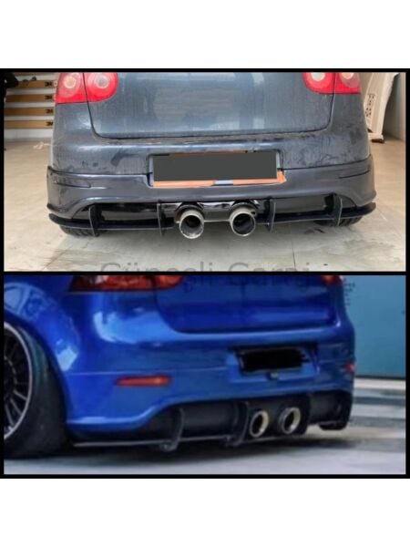 Volkswagen Golf Mk5 R32 Difüzör Flap Takımı 6 Parça (Plastik) (Parlak siyah boyalıdır. Aparatları dahildir.)