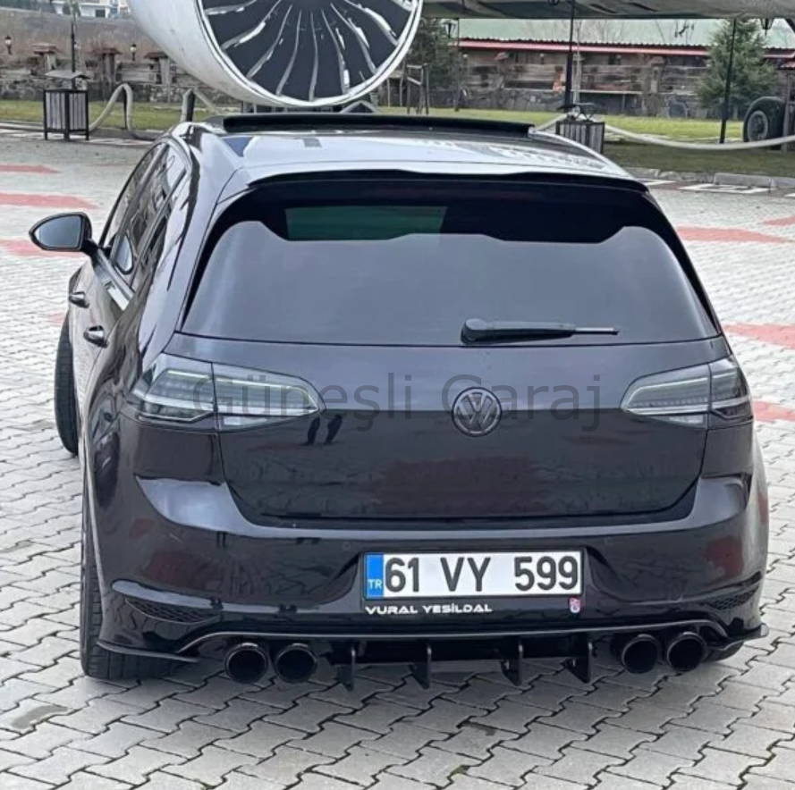 Volkswagen Golf Mk6 GTI Difüzör Flap Takımı 4 Parça (Plastik) (Parlak siyah boyalıdır. Aparatları dahildir.)
