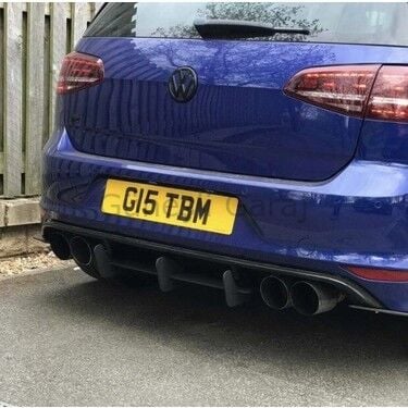 Volkswagen Golf Mk7 R Difüzör Flap Takımı 4 Parça (Plastik) (Parlak siyah boyalıdır. Aparatları dahildir.)