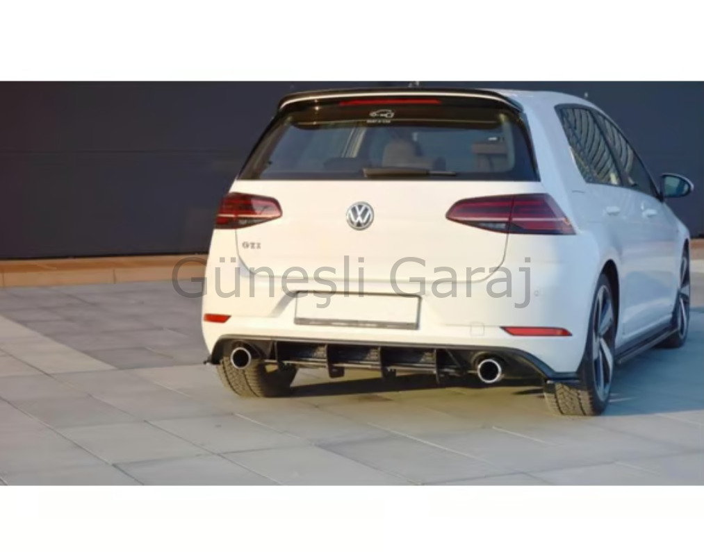 Volkswagen Golf 7.5 GTI Maxton Desing Difüzör (Plastik) (Parlak siyah boyalıdır. Aparatları dahildir.)