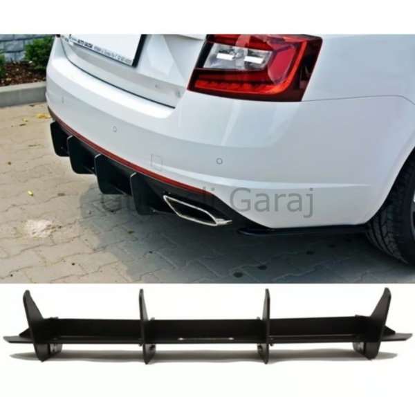 Skoda Octavia VRS Difüzör Flap Takımı 4 Parça (Plastik) (Parlak siyah boyalıdır. Aparatları dahildir.)