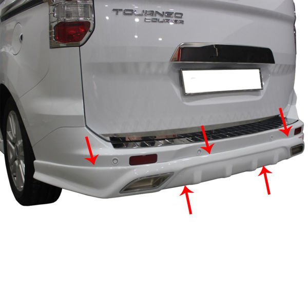 Ford Tourneo Courier Egzoz Görünümlü Arka Tampon Eki (Plastik)