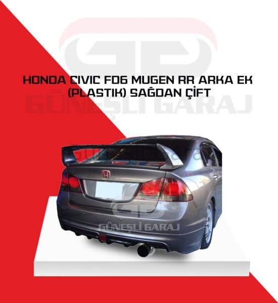 Honda Civic Fd6 Sağdan Çift Çıkış Mugen RR Arka Ek (Plastik)