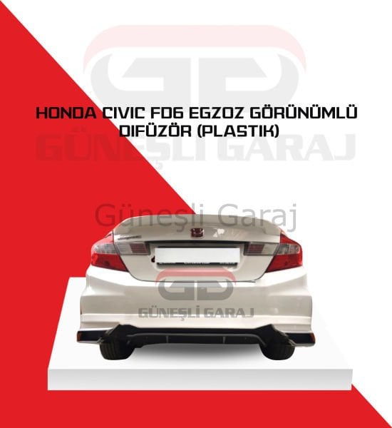 Honda Civic Fd6 Egzoz Görünümlü Difüzör (Plastik)