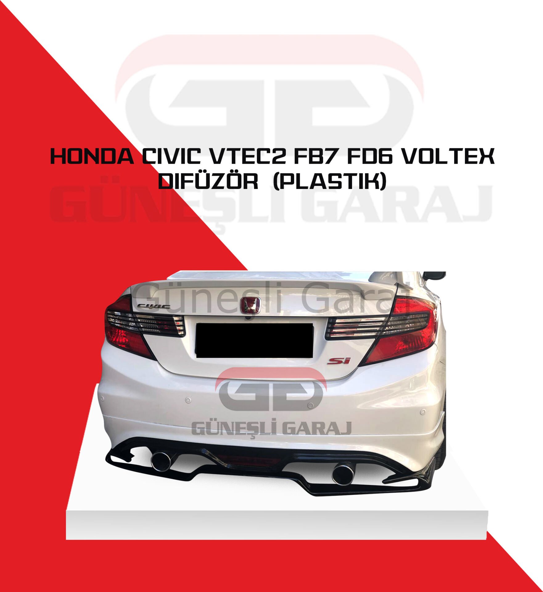 Honda Civic Vtec2 Fb7 Fd6 Voltex Difüzör  (Plastik)