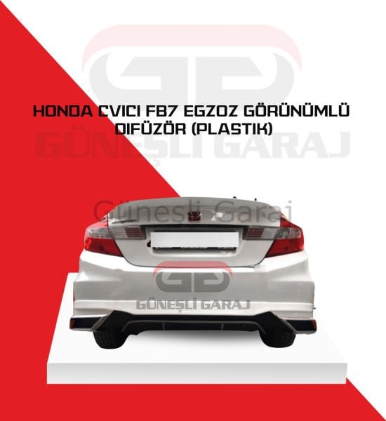 Honda Civic Fb7 Egzoz Görünümlü Difüzör (Plastik)