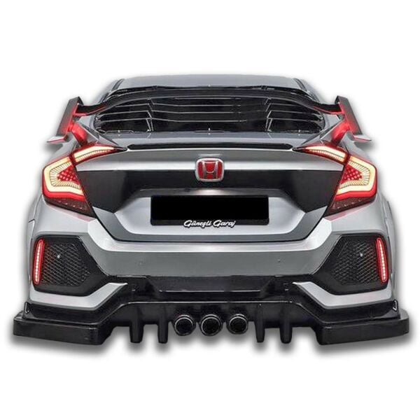 Honda Civic Fc5 6 Parça Arka Flap (Plastik)