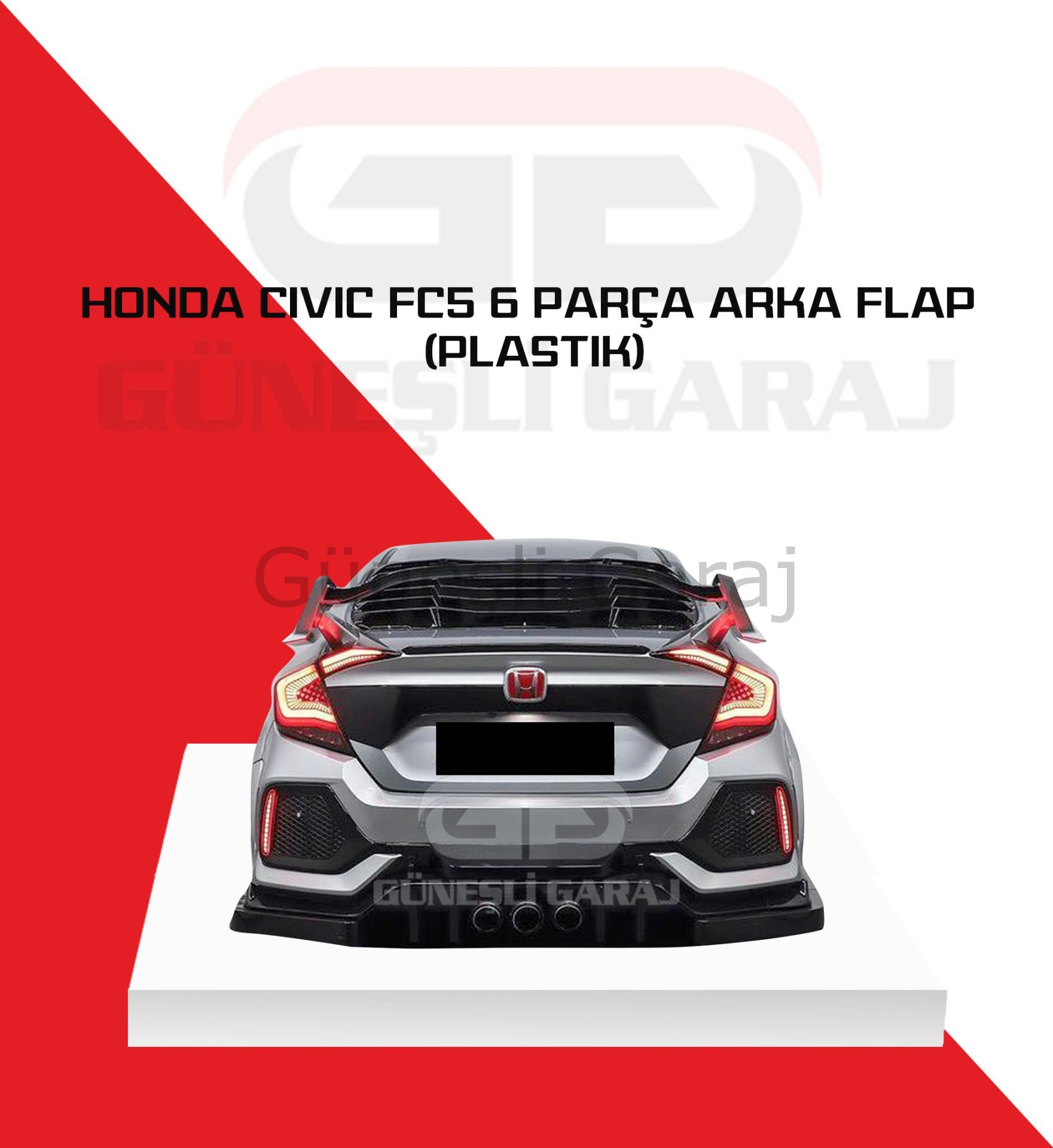 Honda Civic Fc5 6 Parça Arka Flap (Plastik)