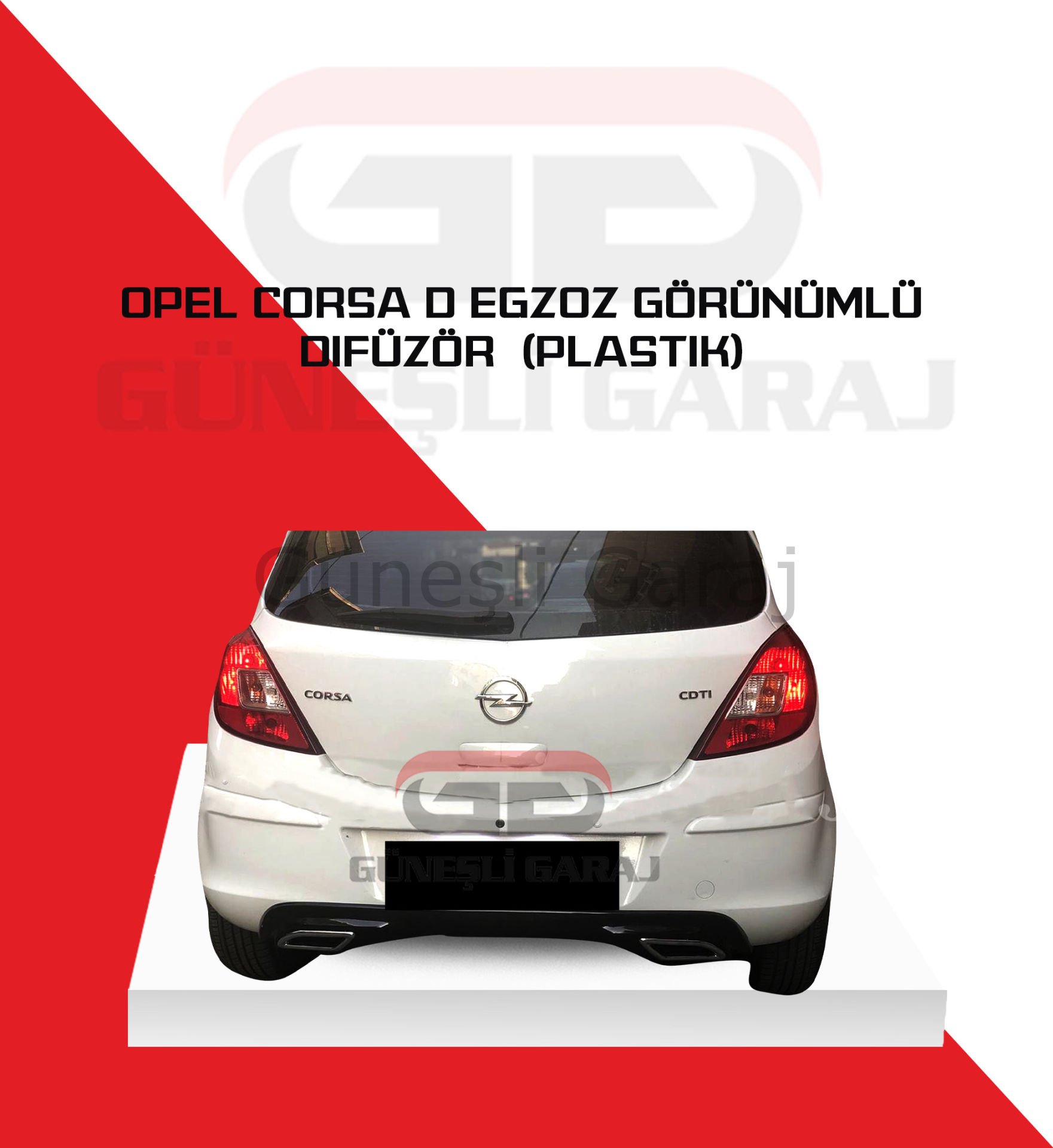 Opel Corsa D Egzoz Görünümlü Difüzör (Plastik)