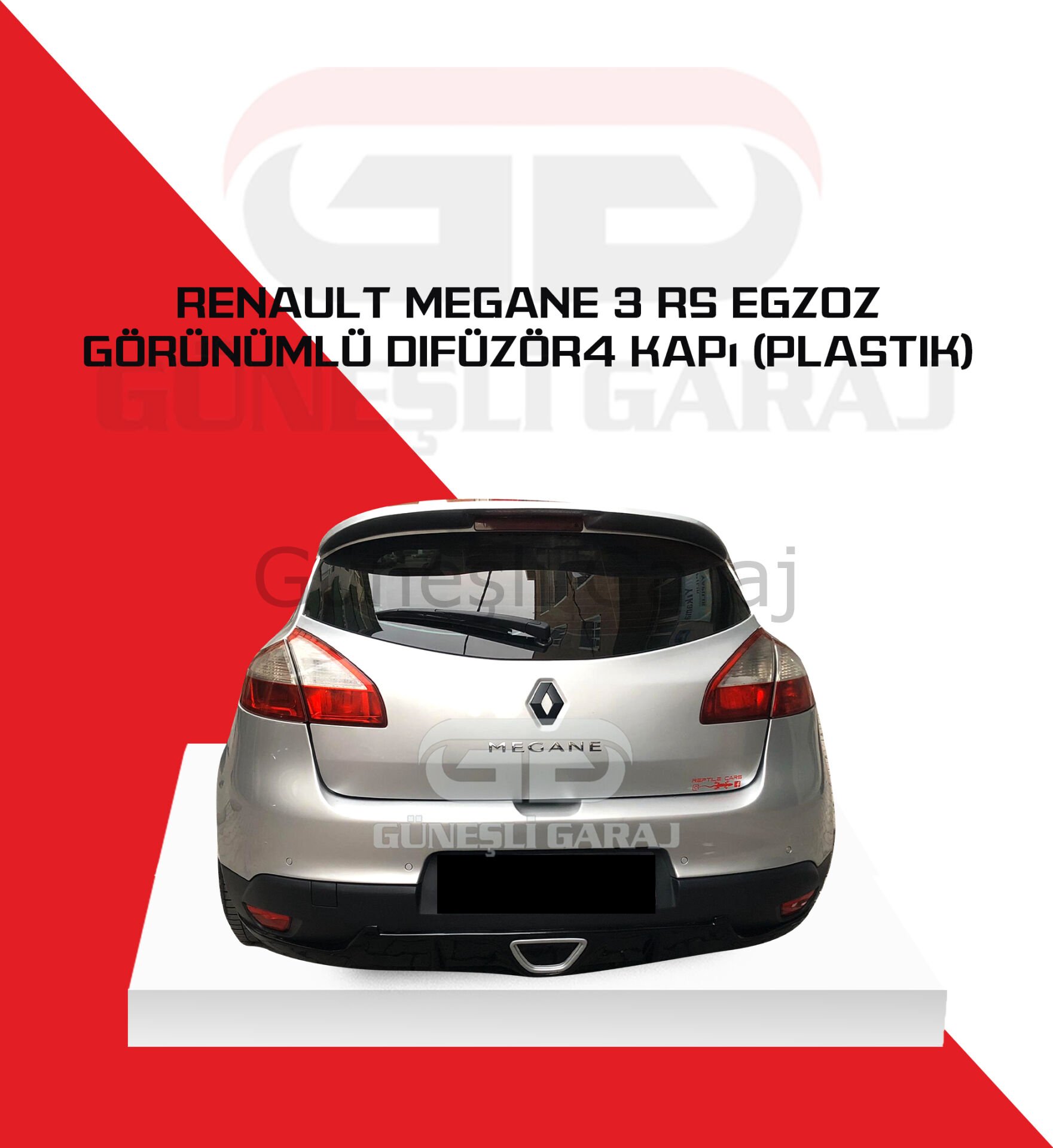 Renault Megane 3 RS Egzoz Görünümlü Difüzör 4 Kapı (Plastik)
