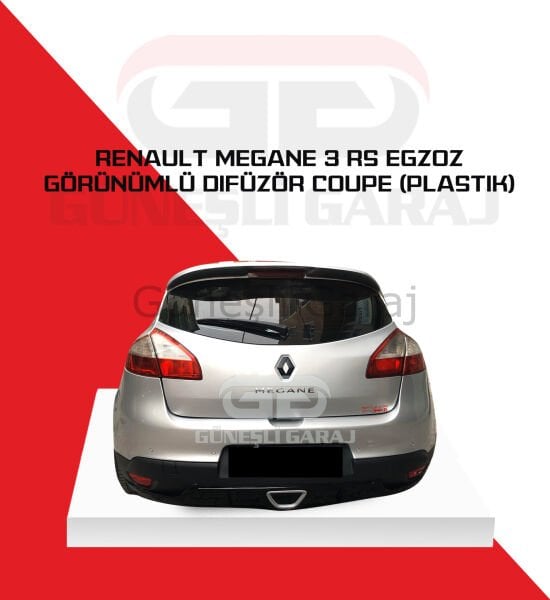 Renault Megane 3 RS Egzoz Görünümlü Difüzör Coupe (Plastik)