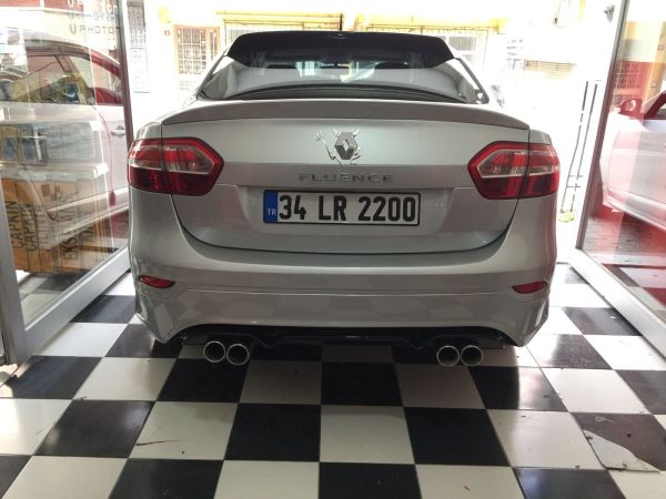 Renault Fluence Makyajlı Sağ Sol Çift Çıkışlı Arka Ek (Plastik)