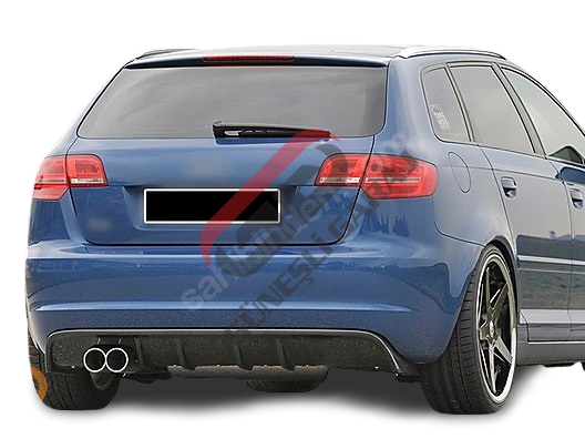 Audi A3 2003-2012 HB 2 Kapı S3 Difüzör Soldan Çift (Plastik)