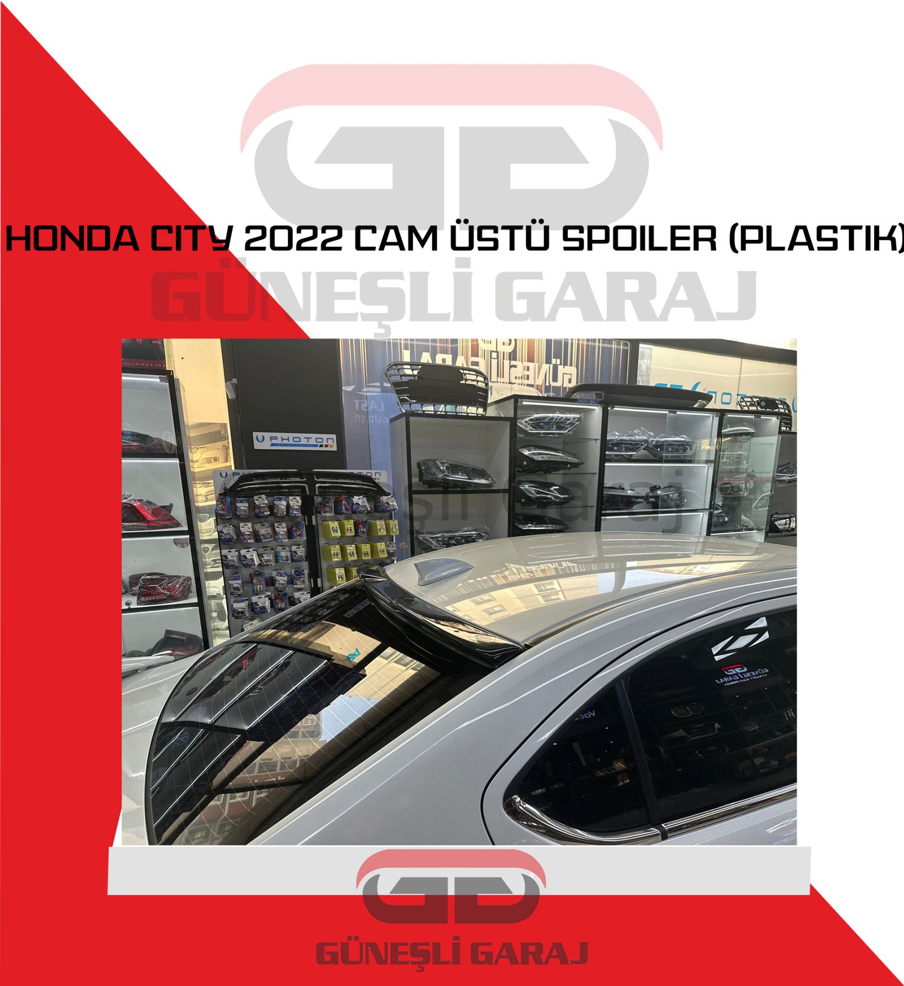 Honda City 2022 Cam Üstü Spoiler (Plastik)